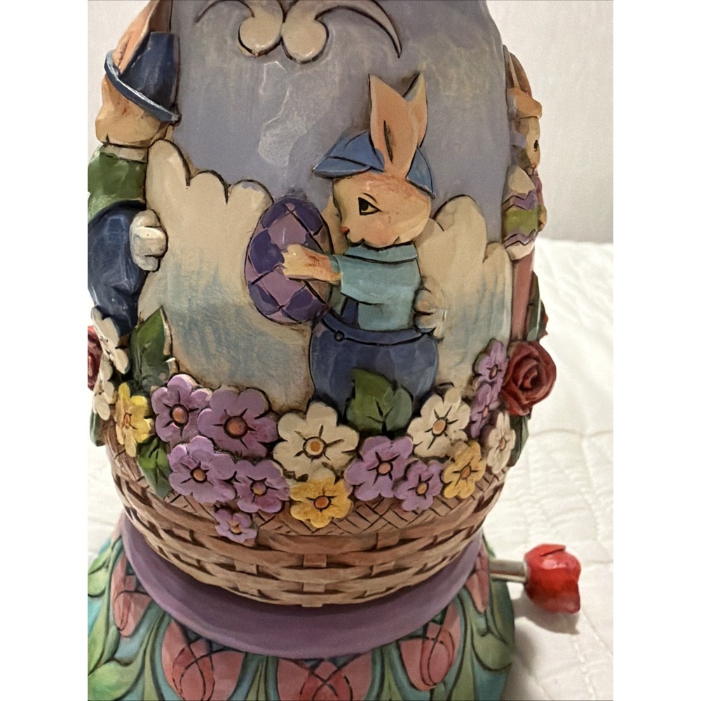 Jim Shore Heartwood Creek Easter's On Its Way Musical Rotating Bunny 4044668 Box - Picture 5 of 9